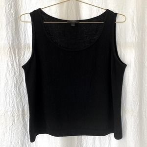 St. John Caviar Black Sweater Tank, Size Large